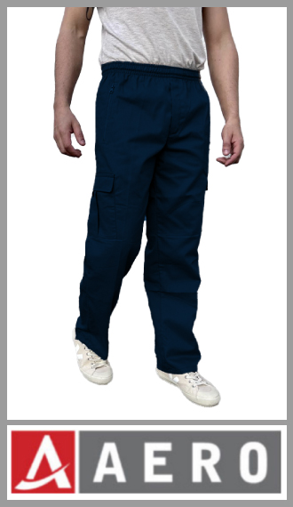 Pantalon Aero cargo nautico gabard azul m cint elastiz bol c/cierre 5/7