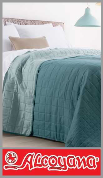 Cover Alcoyana Croma matelaseado sonic reversible bitono 1 ½ plazas