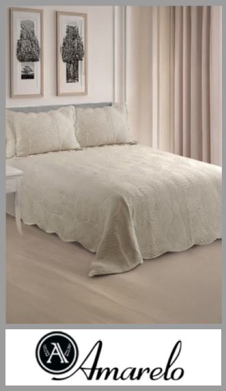 Quilt en microfibra liso Amarelo tamaño King amplio c/ almohadones