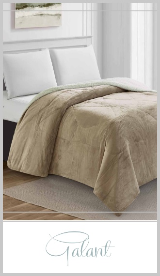 Edredon Galant flannel con corderito con funda, Queen