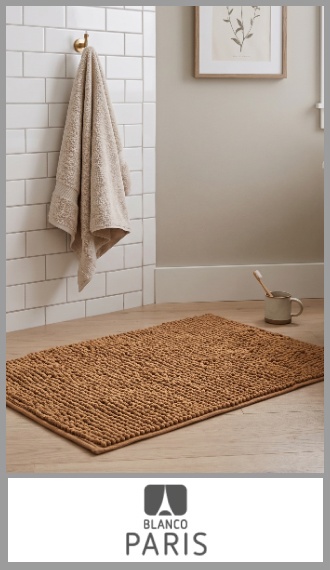 Alfombra CON antideslizante Shaggy Blanco Paris rectangular 40cm x 60cm