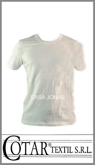 Remera en jersey blanco 100% algodón colegial escolar Cotar t juv 18/20