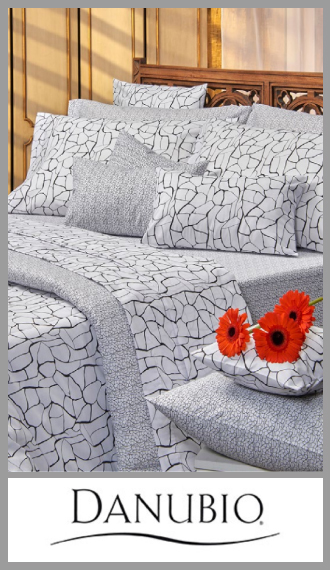 Juego de sabanas Danubio Geo 144 Hilos alg/pol Queen