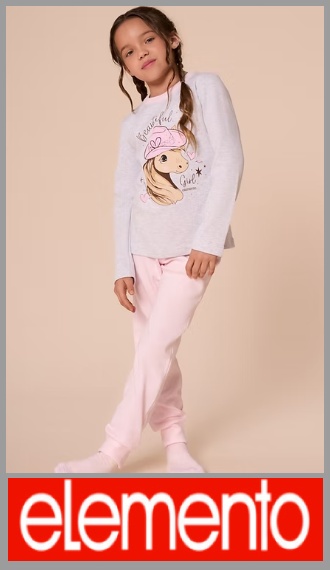Pijama Elemento invierno nena estampa manga larga pantalon largo t 6/16