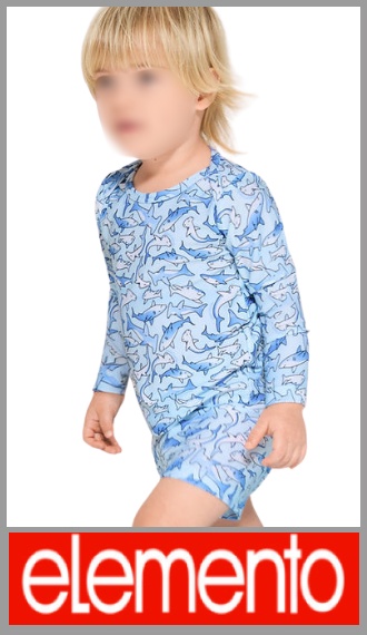 Conjunto UV Elemento p/bebe camiseta ml estampada y bombacha t B1/B4