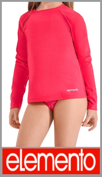 Camiseta UV Elemento lisa manga larga c/logo p/nena t 4/12