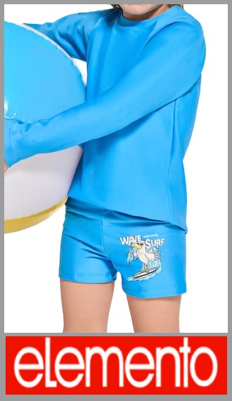 Short de baño Elemento liso c/estampa focalizada p/varon t 6/12