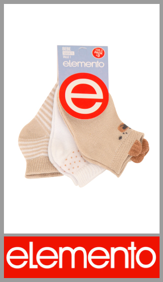 Zoquete corto Elemento algodon/lycra para bebe talles 0 y 1