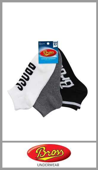 Zoquete Bross corto al tobillo deportivo alg/lycra p/hombre t único