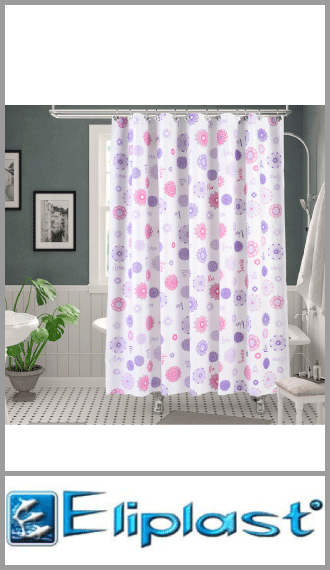 Cortina de baño plastica doble pesada estampada Eliplast 1.80m x 1.80m