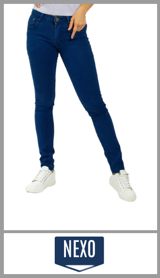 Jean Nexo slim fit elastizado chico / juvenil color celeste 5 bolsillos