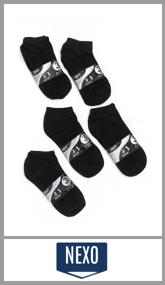 Zoquete corto negro liso algodon/lycra para hombre Nexo talle unico