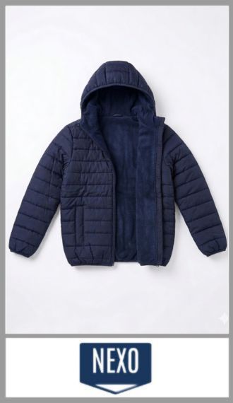 Campera Nexo con POLAR, de chicos de abrigo con capucha 8/16 MARINO