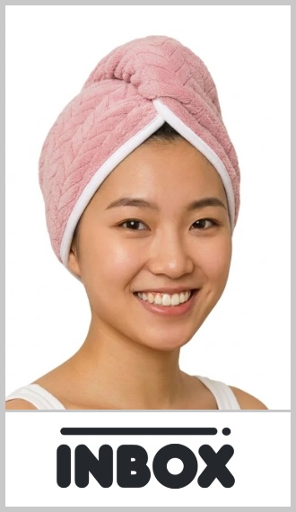Turbante Inbox para salida de baño en microfibra 25cm x 62cm