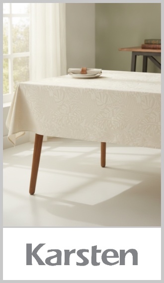 Mantel de mesa Karsten Essencia algodón / poliéster 140cm x 250cm