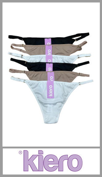 Tanga less Kiero con corredera regulable en microfibra puntitos