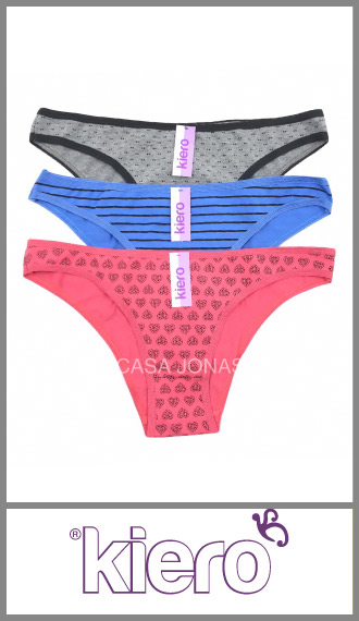 Pack x 3 Kiero vedettina estampada alg/lyc precio x unidad