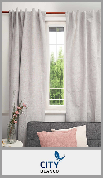 Cortina City Blanco Blackout de lino 2 paños 1.40m x 2.20m peso: 2kg