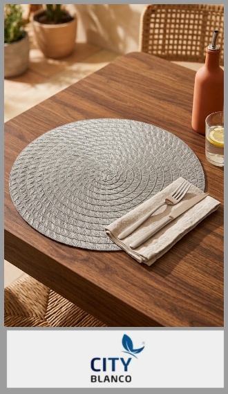Individual redondo plástico tramado para mesa 38cm diámetro