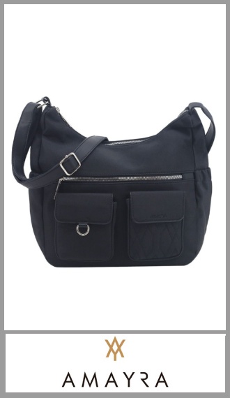 Cartera de PU negra Amayra para mujer