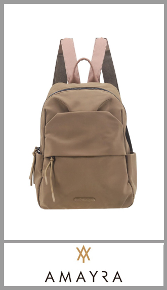Mochila de poliester vison AMAYRA