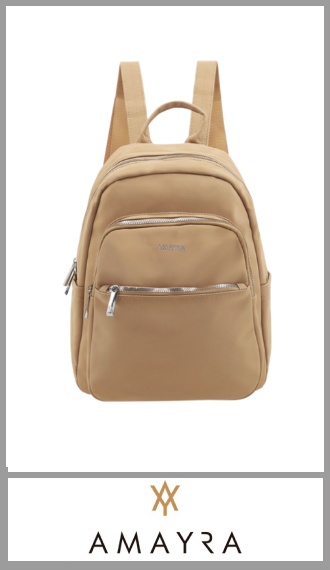 Mochila camel AMAYRA porta tablet para mujer
