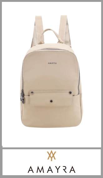 Mochila crema AMAYRA porta tablet para mujer