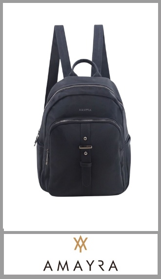 Mochila negra AMAYRA porta tablet para mujer