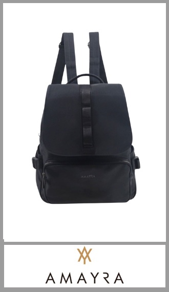 Mochila negra AMAYRA porta tablet para mujer