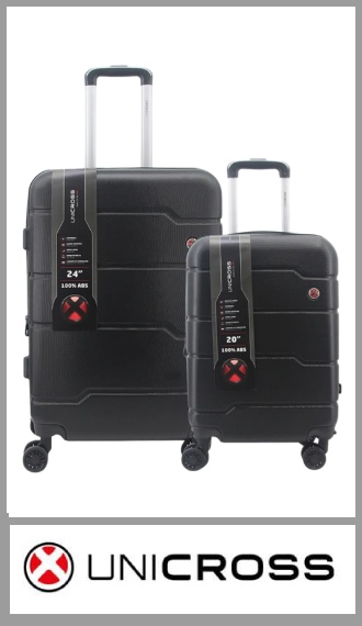 Set de 2 valijas UNICROSS ABS 20 y 24 pulgadas con fuelle