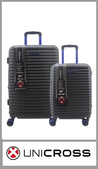 Set de 2 valijas UNICROSS ABS 20 y 24 pulgadas con fuelle
