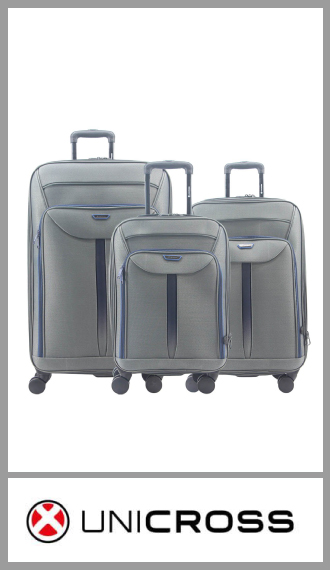 Set de 3 valijas Unicross semi rígidas 20, 24 y 28 pulgadas
