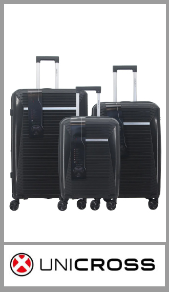 Set de 3 valijas UNICROSS PP 20, 24 y 28 pulgadas con fuelle
