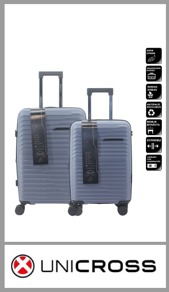 Set de 2 valijas UNICROSS PP 20 y 24 pulgadas con fuelle
