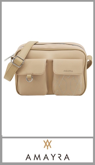 Cartera de PU camel Amayra para mujer