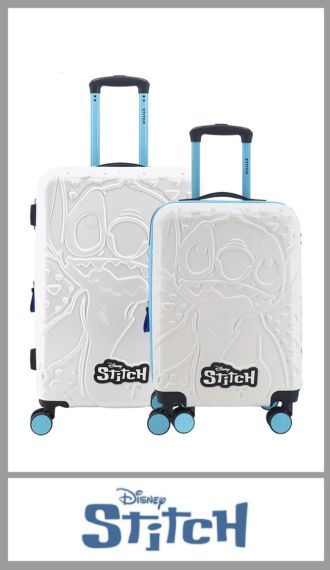 Set de 2 valijas BLANCO STITCH ABS 20 y 24 pulgadas con fuelle