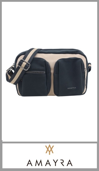 Cartera de poliester combinada Amayra para mujer