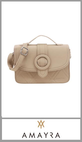 Cartera Morral de PU camel Amayra para mujer