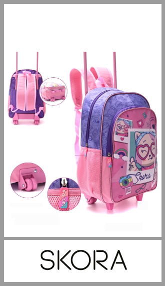 Mochila de carro y espalda Skora colegio 30cm x 40cm x 12 cm