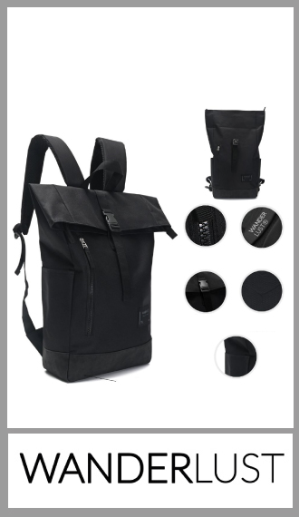 Mochila Wanderlust ROLL TOP, medida 45cm x 27cm x 12cm