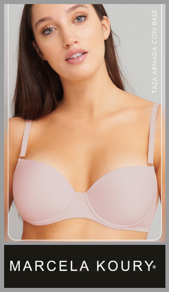 Corpiño en microfibra taza soft con base Marcela Koury talles  85/100