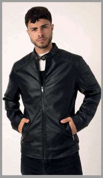 Campera Outlet en p.u. simil cuero para hombre  T S/2XL