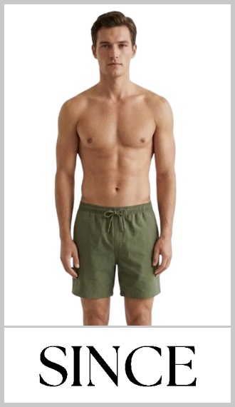 Short de baño Since, liso para hombre en talles S al XXL