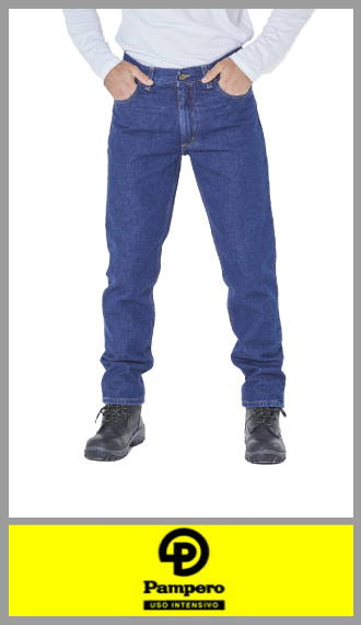 Jean clásico 14 onzas azul indigo Pampero ropa de trabajo talles 38/46