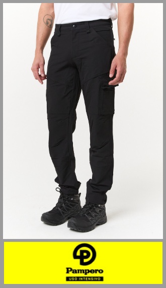 Pantalon cargo Pampero stretch negro de trabajo o tiempo libre t S/2XL