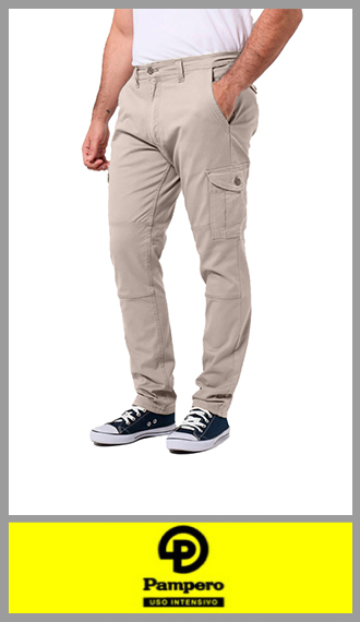 Pantalon cargo Pampero ORIGINAL fit elastizad Beige uso intensivo 38/54