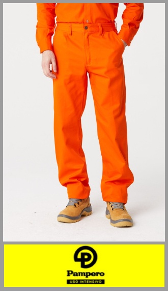 Pantalon Pampero ORIGINAL naranja uso intensivo ropa de trabajo 38/60