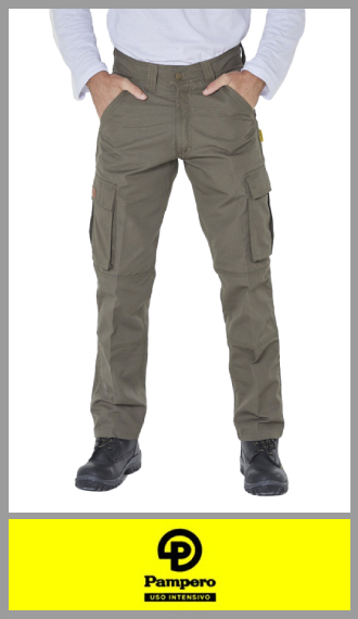 Pantalon Pampero ORIGINAL cargo tela Ripstop Verde uso intensivo 56/60
