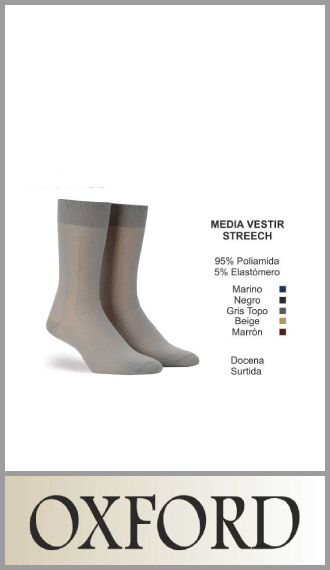 Media de vestir de strech con puño elastico para hombre Oxford