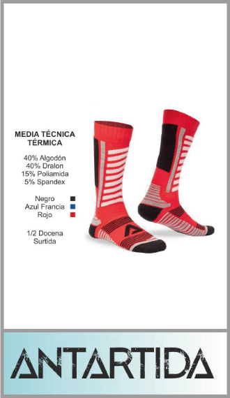 Media Antartida larga térmica sky dralon diseño técnico para hombre